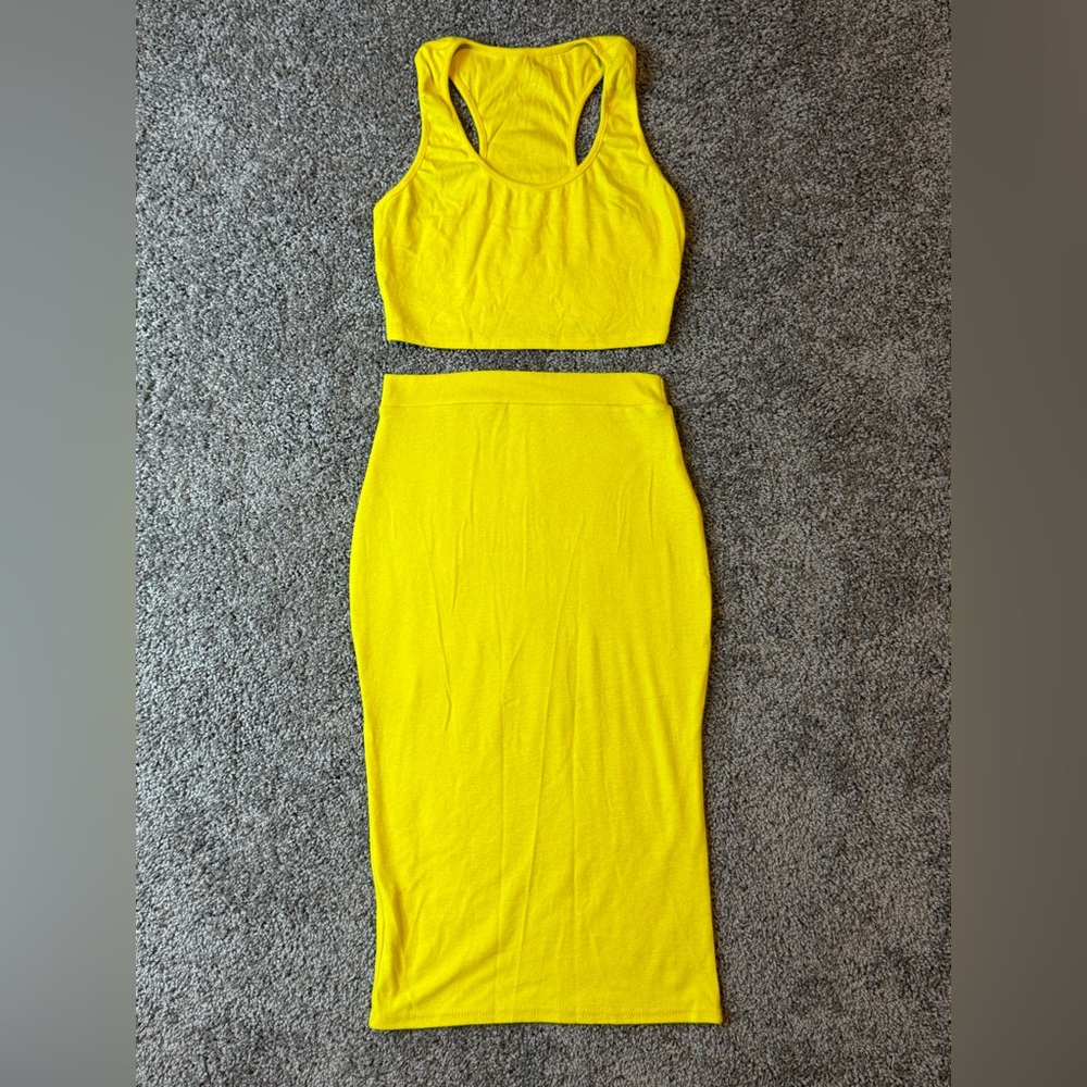Yellow Women's Skirt Set